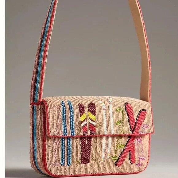 Anthropologie The Fiona Beaded Bag: Ski Edition - Picture 1 of 2